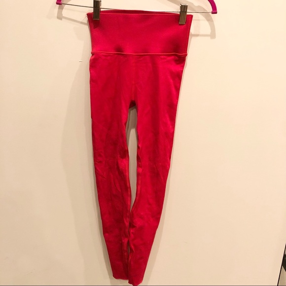 Fabletics Seamless High Waisted Compression Tight Leggings Pants Mesh Red S. - Picture 1 of 9